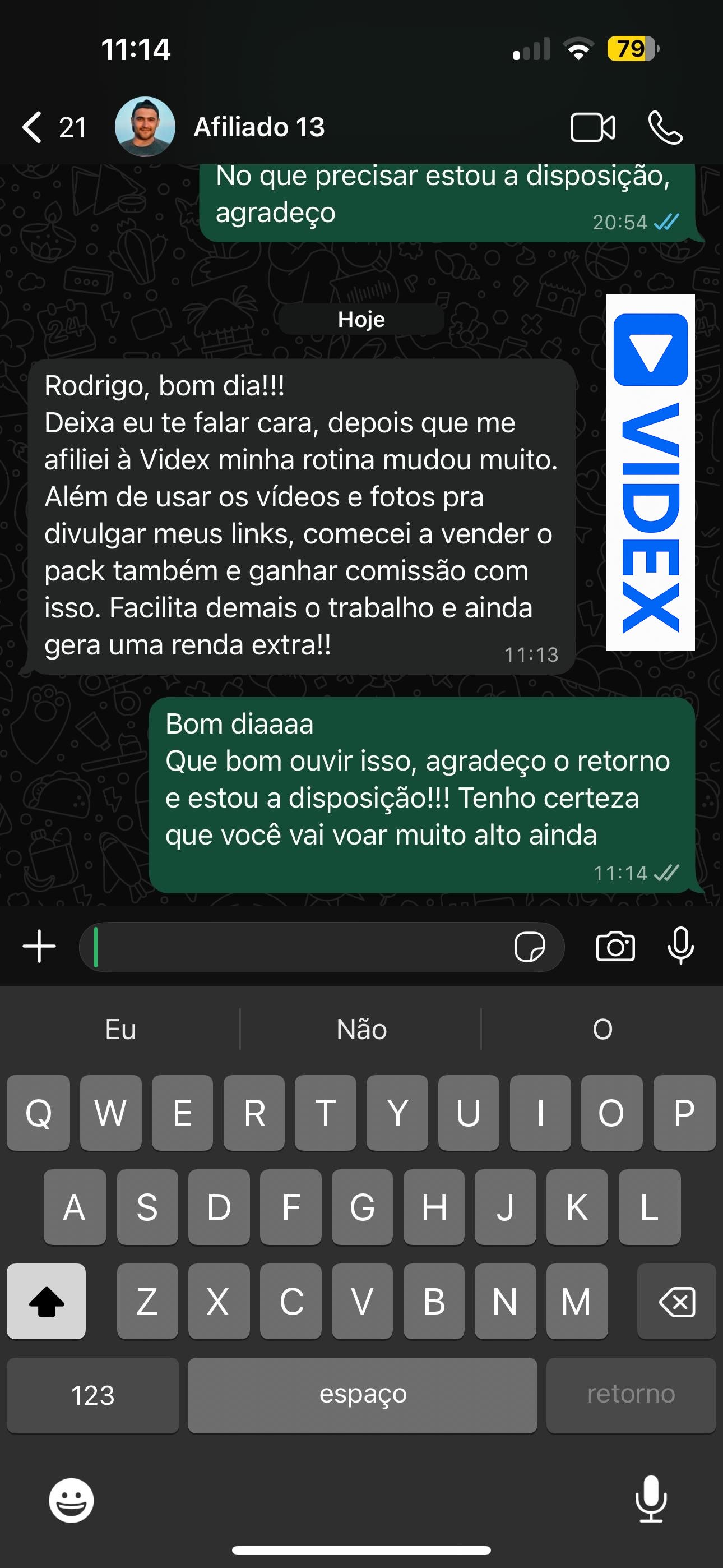 Depoimento Videx 1